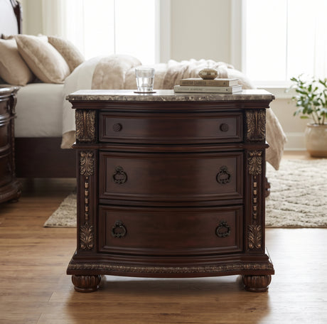 BOWEN Brown Cherry 35" Wide x 33" Height Nightstand