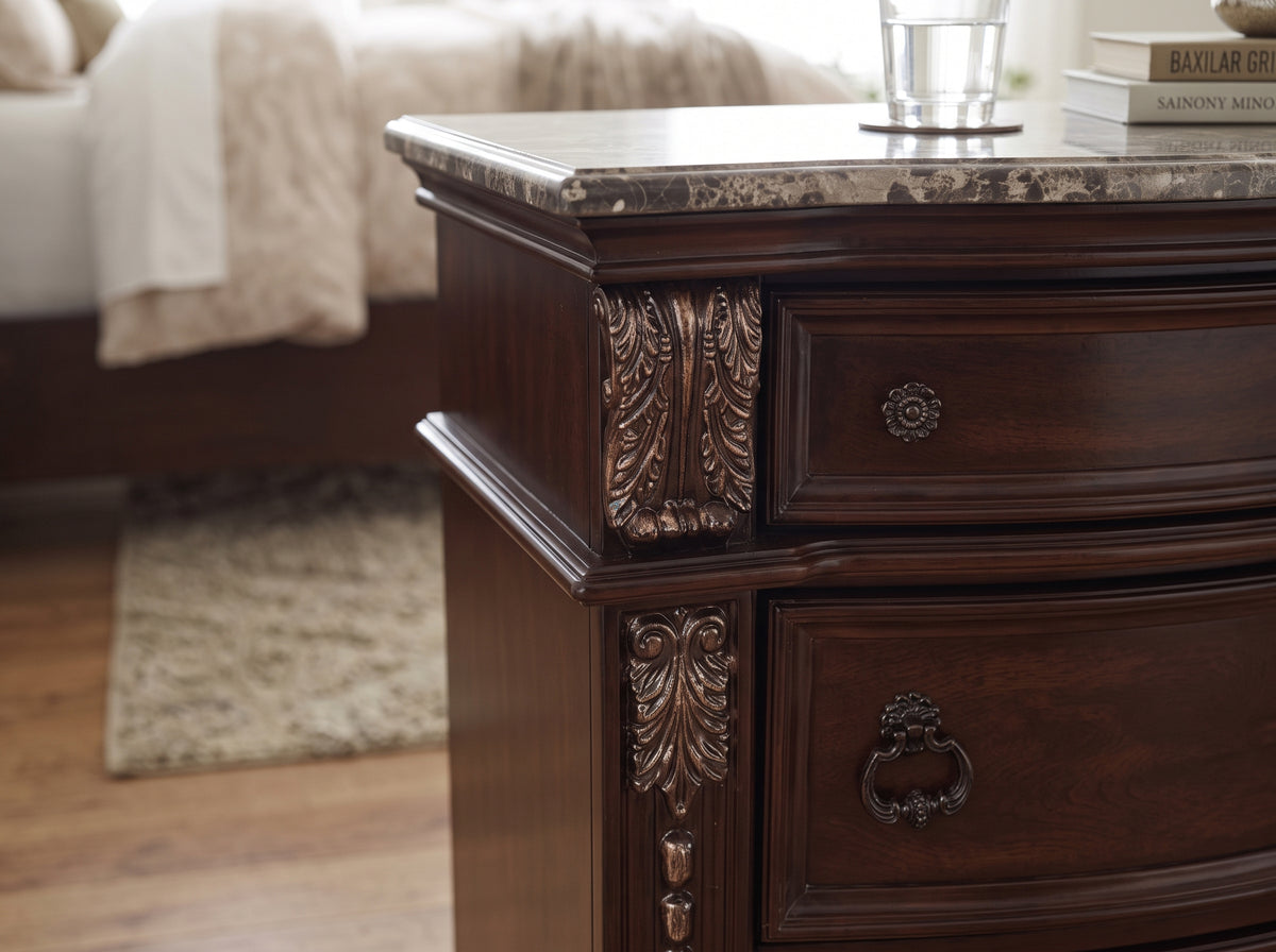 BOWEN Brown Cherry 35" Wide x 33" Height Nightstand