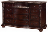 BOWEN Cherry Brown 69" x 41" Height Dresser with Marble-Tops