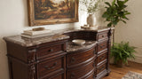 BOWEN Cherry Brown 69" x 41" Height Dresser with Marble-Tops