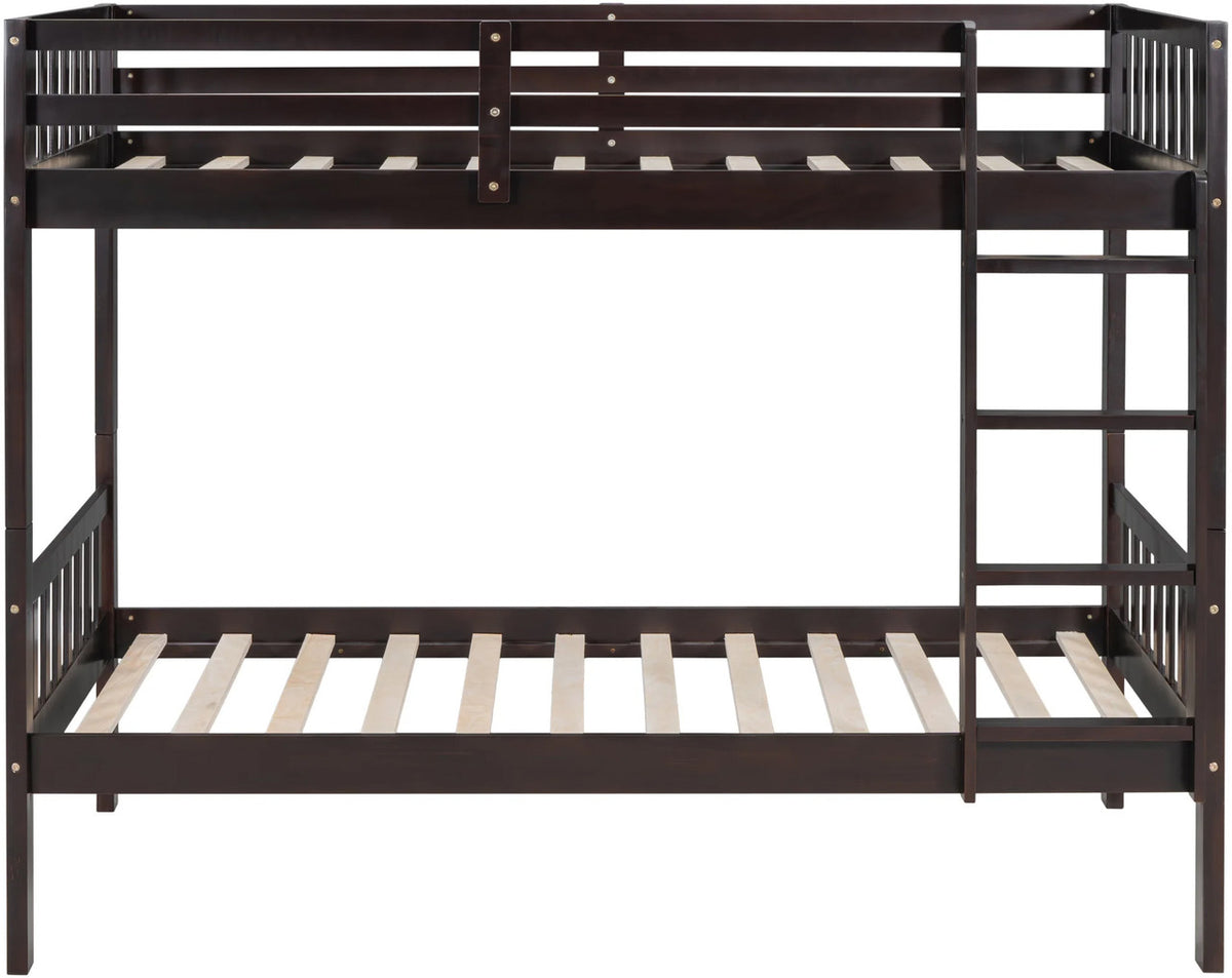BRETT Dark Brown Twin over Twin Bunk Bed