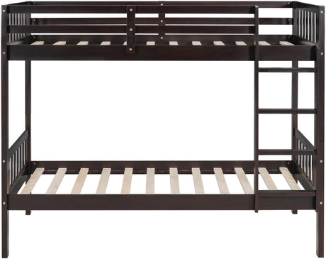 BRETT Dark Brown Twin over Twin Bunk Bed
