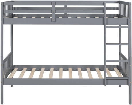 BRETT Gray Twin over Twin Bunk Bed