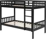 BRETT Black Twin over Twin Bunk Bed