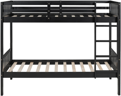 BRETT Black Twin over Twin Bunk Bed