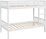 BRETT White Twin over Twin Bunk Bed