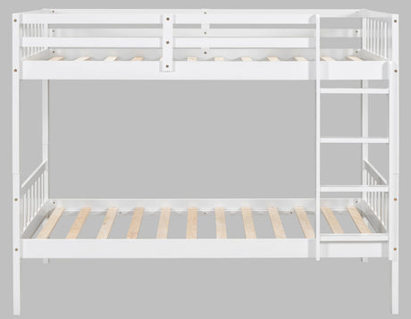 BRETT White Twin over Twin Bunk Bed