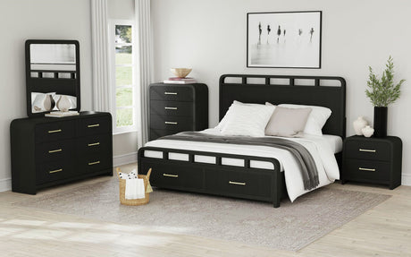 BRIAA Black Storage Platform Bedroom Set