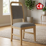 BRIAA Natural 20" Wide Dining Chair with Gray Corduroy