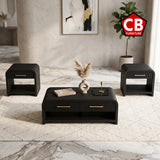 BRIAA Black 3 Piece Table Set