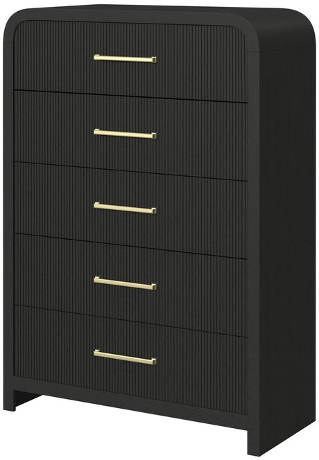 BRIAA Black 36" Wide 5 Drawer Chest