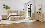 BRIAA Natural 57" Height Platform Bed with Drawers