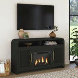 BRIAA Black 60" Wide x 33" Height TV Stand with Fireplace