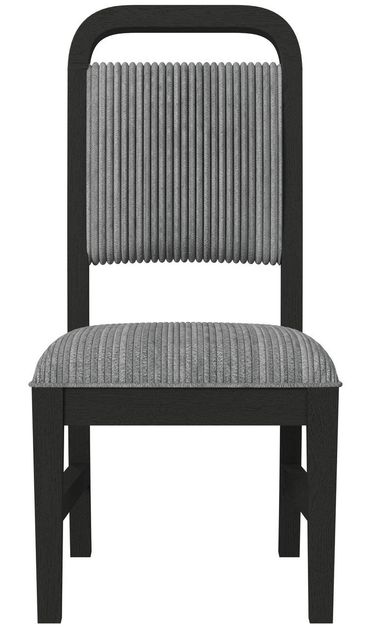 BRIAA Black 20" Wide Dining Chair with Gray Corduroy
