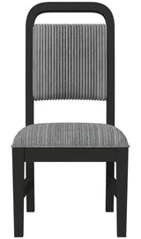 BRIAA Black 5 Piece Dining Set with Gray Corduroy Chairs