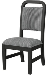 BRIAA Black 5 Piece Dining Set with Gray Corduroy Chairs
