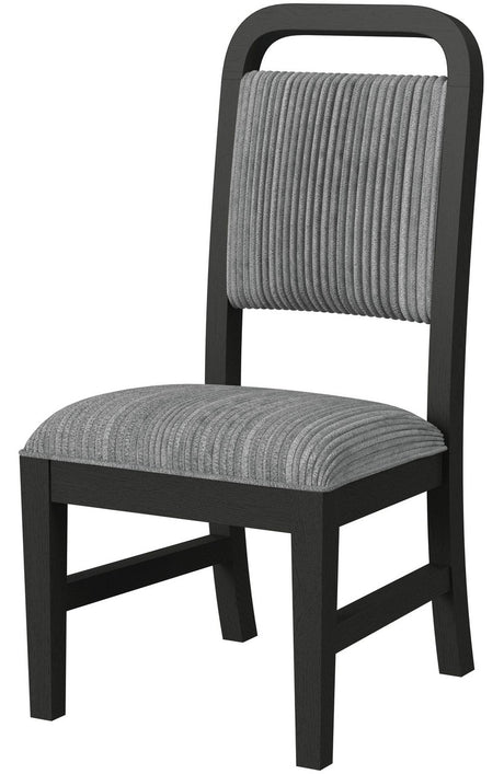 BRIAA Black 5 Piece Dining Set with Gray Corduroy Chairs
