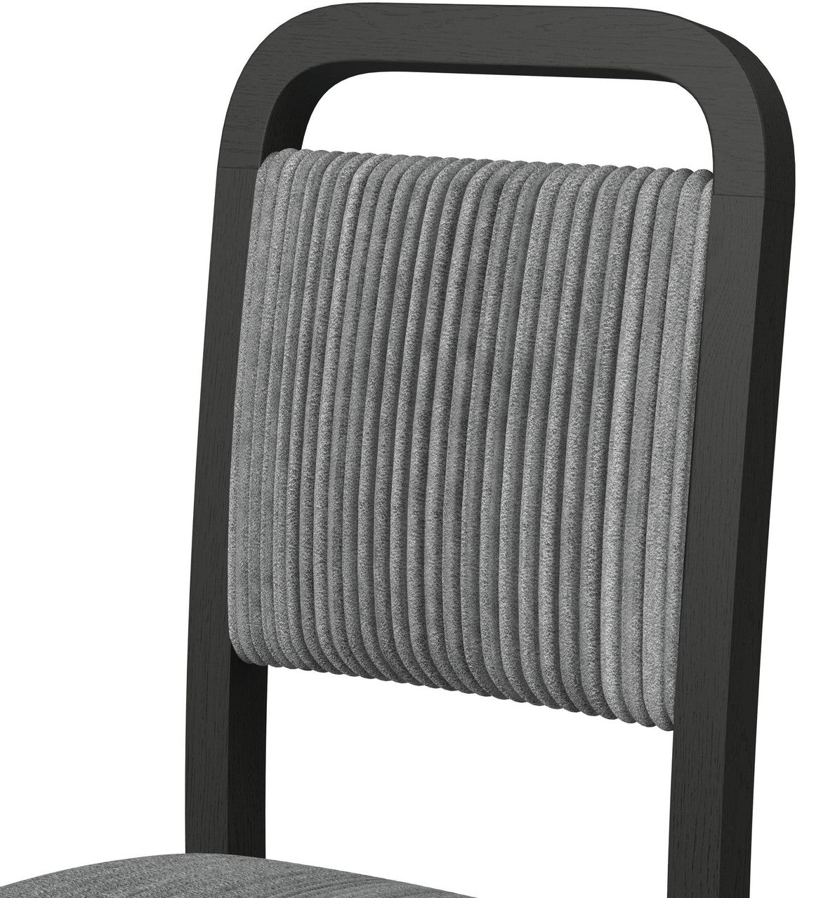 BRIAA Black 20" Wide Dining Chair with Gray Corduroy
