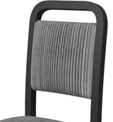 BRIAA Black 7 Piece Dining Set with Gray Corduroy Chairs
