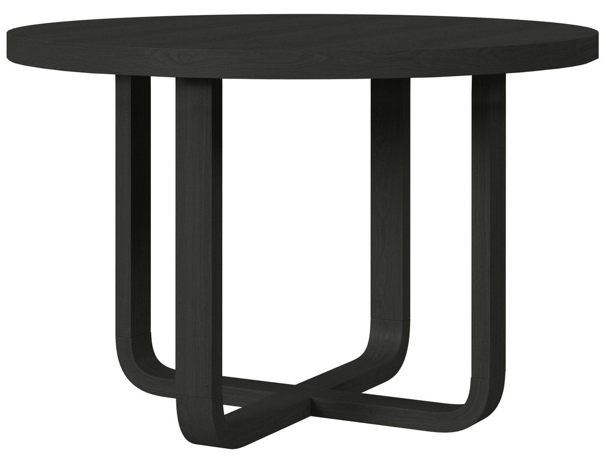 BRIAA Black 5 Piece Dining Set with White Fabric Chairs