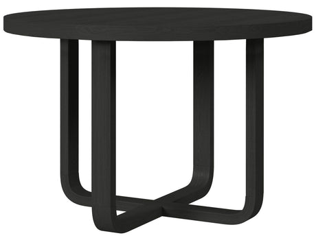 BRIAA Black 5 Piece Dining Set with White Fabric Chairs