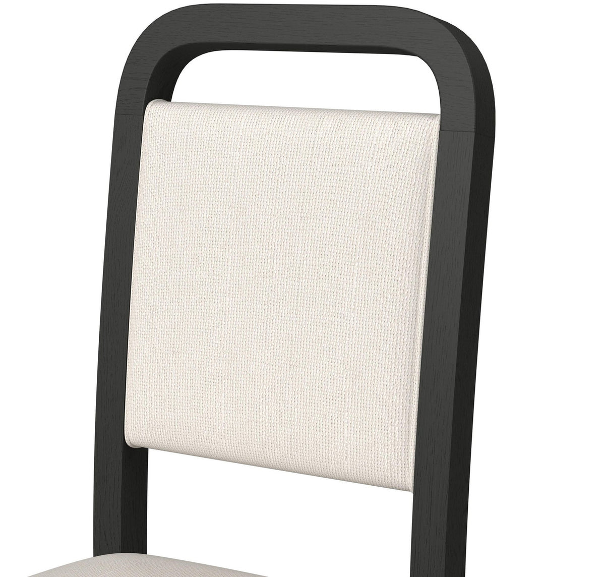 BRIAA Black 5 Piece Dining Set with White Fabric Chairs