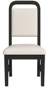 BRIAA Black 5 Piece Dining Set with White Fabric Chairs