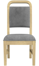 BRIAA Natural 20" Wide Dining Chair with Gray Corduroy
