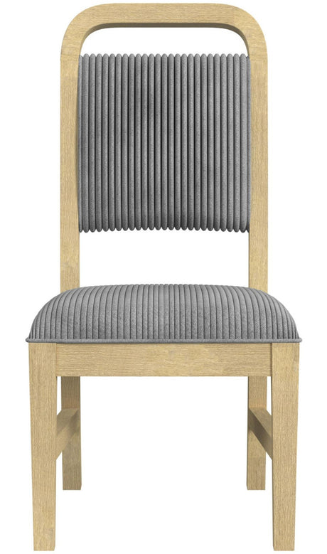BRIAA Natural 20" Wide Dining Chair with Gray Corduroy