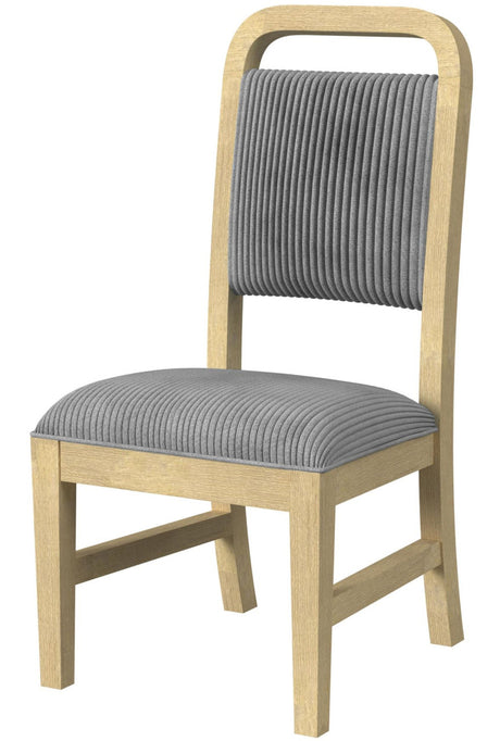 BRIAA Natural 5 Piece Dining Set with Gray Corduroy Chairs