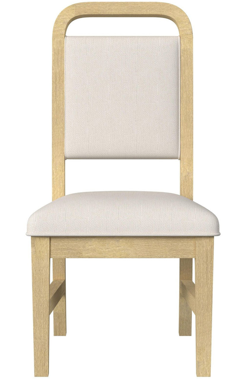 BRIAA Natural 5 Piece Dining Set with White Fabric Chairs