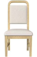 BRIAA Natural 5 Piece Dining Set with White Fabric Chairs