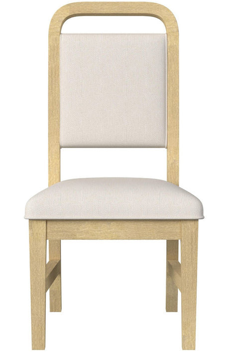 BRIAA Natural 5 Piece Dining Set with White Fabric Chairs