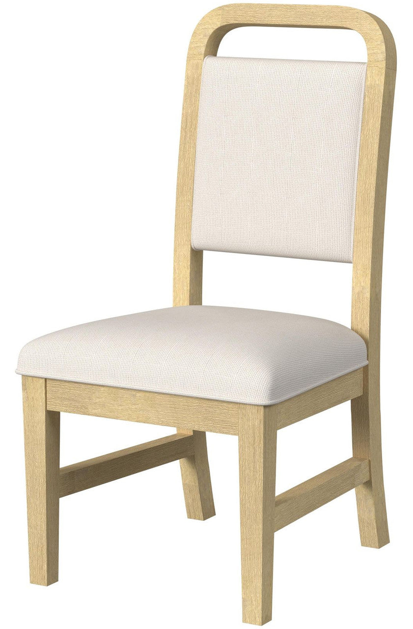 BRIAA Natural 5 Piece Dining Set with White Fabric Chairs