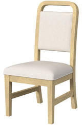 BRIAA Natural 5 Piece Dining Set with White Fabric Chairs