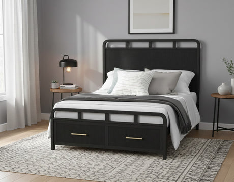 BRIAA Black 57" Height Platform Bed with Drawers