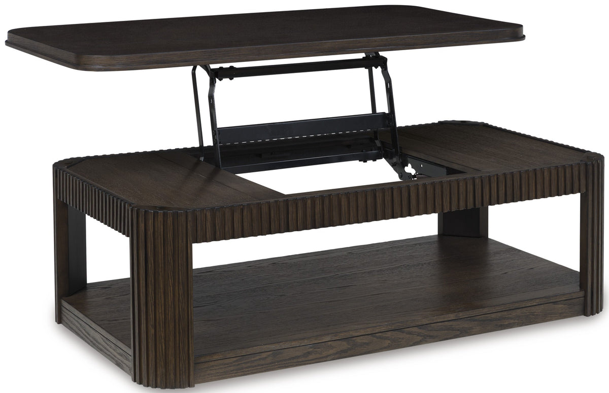 BRINLEY Brown 48" Wide Lift-Top Coffee Table