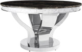 BRIXX Black & Chrome 51" Wide Round Table