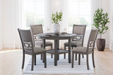 BRIZA Gray 5 Piece Dining Height Set