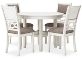 BRIZA White 5 Piece Dining Height Set