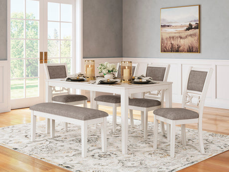 BRIZA White 6 Piece Dining Height Set