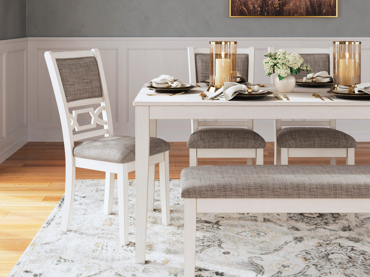 BRIZA White 6 Piece Dining Height Set