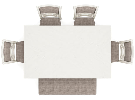 BRIZA White 6 Piece Dining Height Set