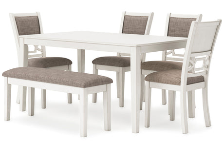 BRIZA White 6 Piece Dining Height Set