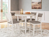 BRIZA White 5 Piece Counter Height Set