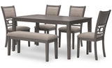 BRIZA Gray 6 Piece Dining Height Set