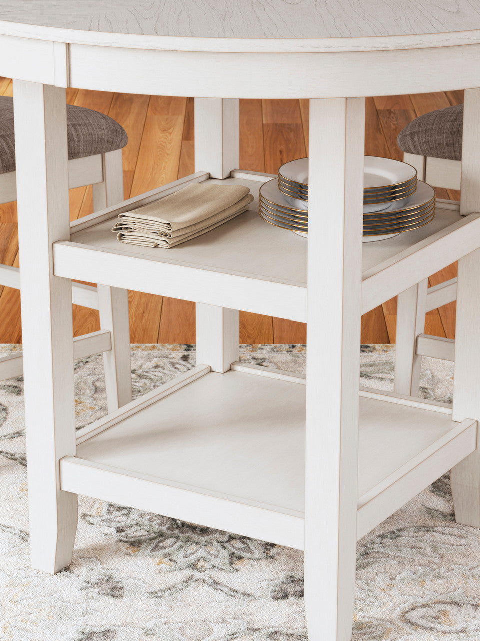 BRIZA White 5 Piece Counter Height Set