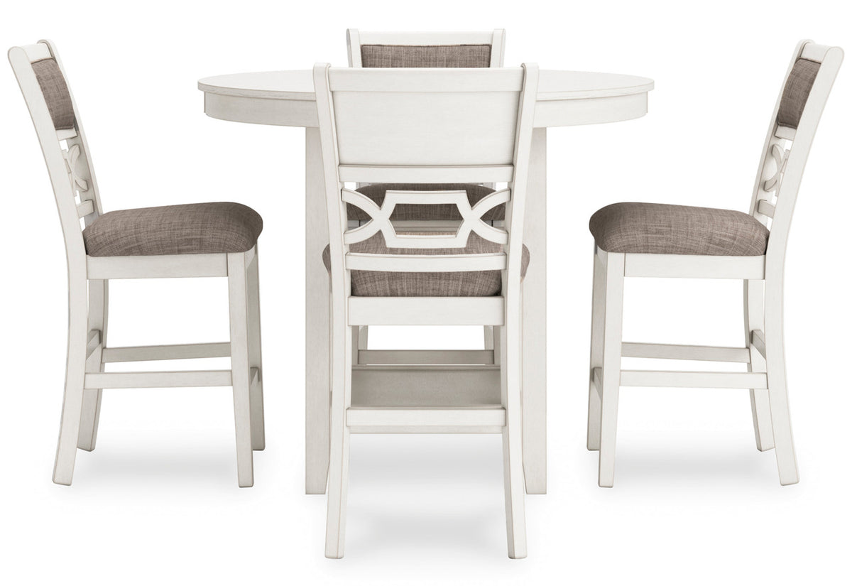 BRIZA White 5 Piece Counter Height Set