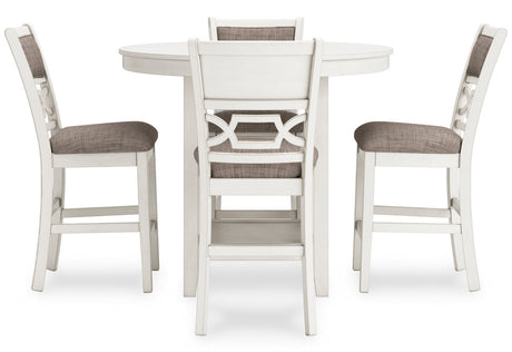 BRIZA White 5 Piece Counter Height Set