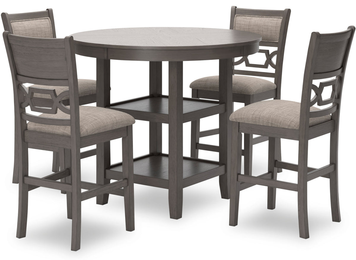 BRIZA Gray 5 Piece Counter Height Set